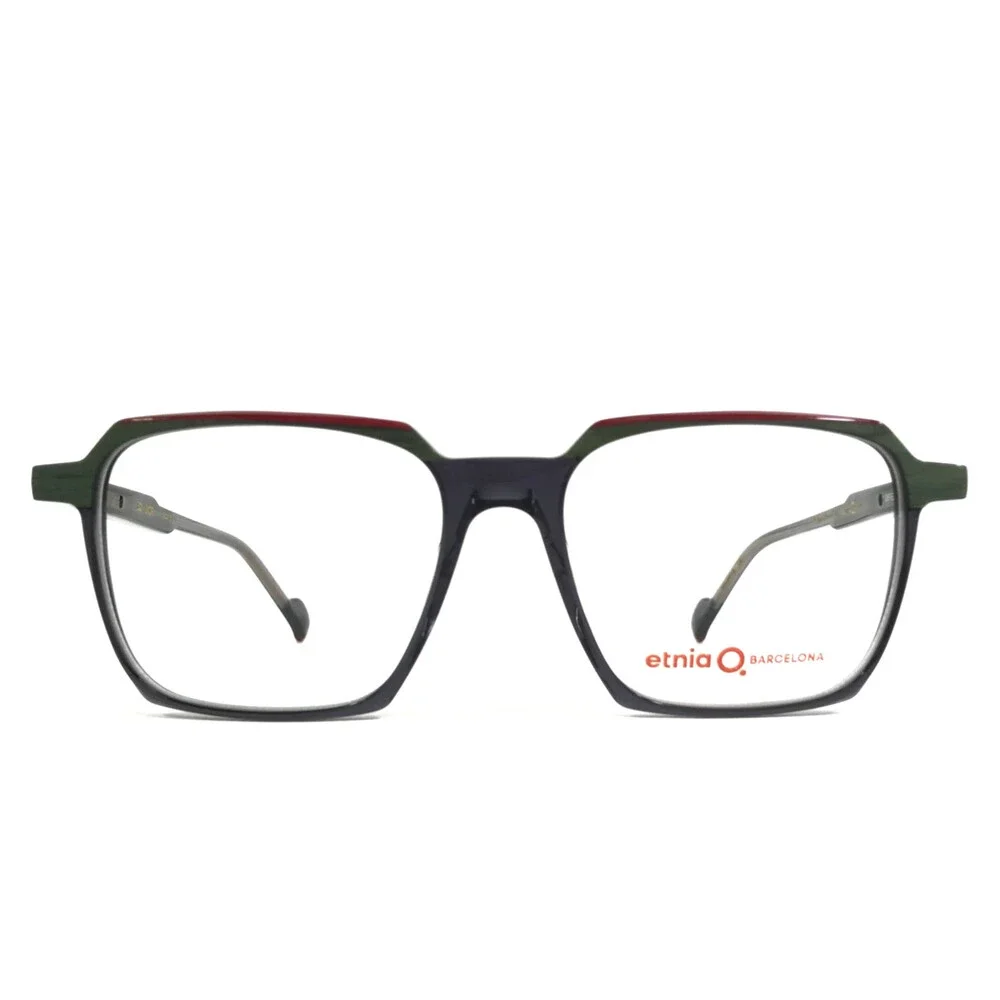 Etnia Barcelona Eyeglasses Frames IBO BKGR Clear Gray Green Red Square 52-16-145